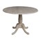 International Concepts Round 42 in Round Dual Drop Leaf Pedestal Table, 29.5 inH, Washed Gray Taupe, 42 W, 42 L, 29.5 in H K09-42DPT - alternate 1